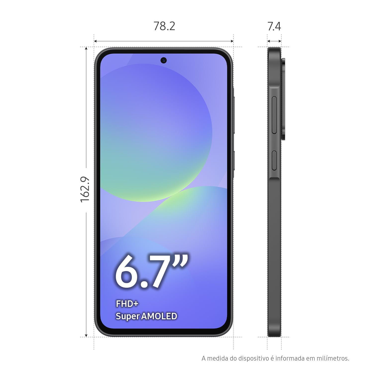 Celular Samsung Galaxy A36 5G 128GB, 6GB RAM, Câmera 50MP, IP67, Super AMOLED 6.7", Recursos AI, Preto