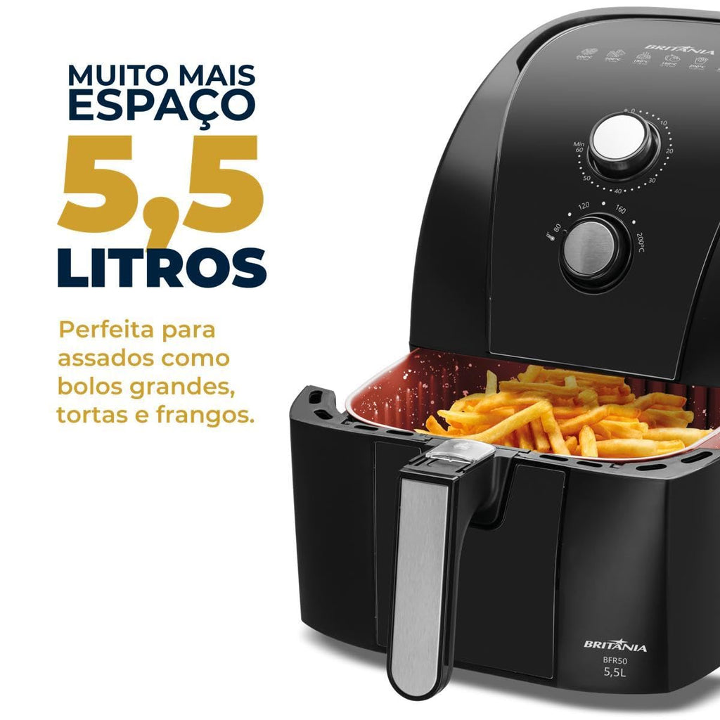 Fritadeira Air Fryer Britânia 5,5L 1500W BFR50 Redstone 127V