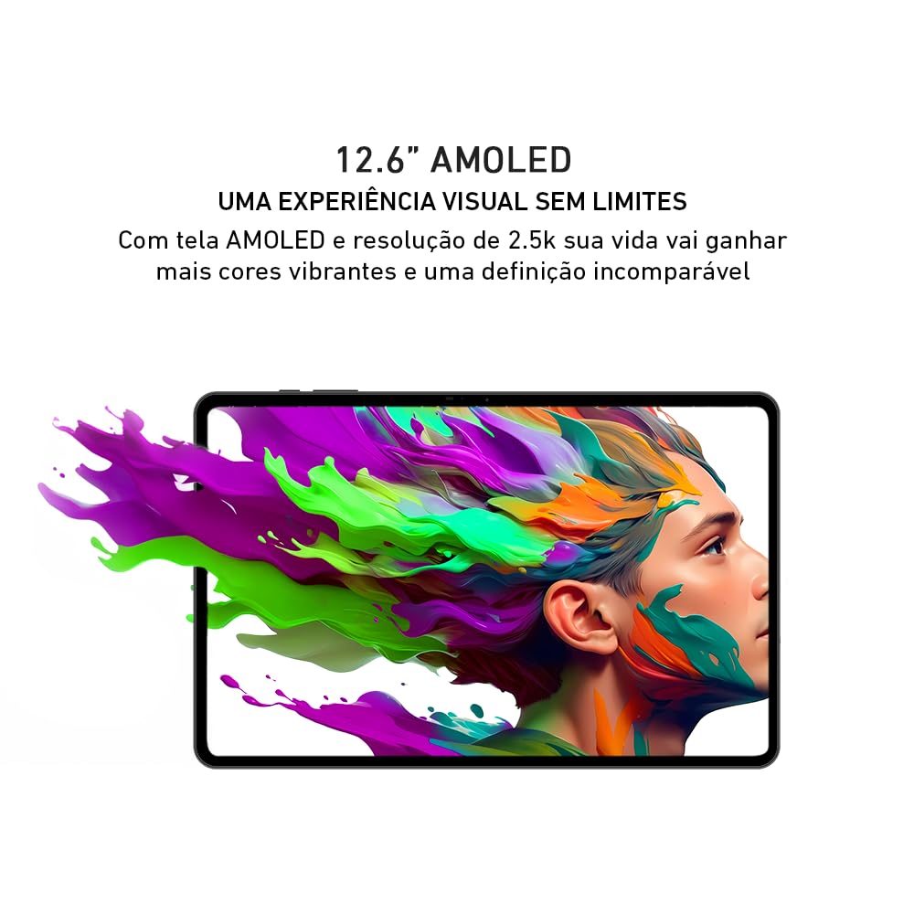 Tablet VAIO TL12 8GB 256GB Octa-Core, Tela AMOLED 12.6” 2.5K, com Teclado de Conexão Inteligente e Caneta Ativa, 5G WiFi, Câmera 13MP + Selfie 12MP, 10.090mAh, Android 15 – Preto