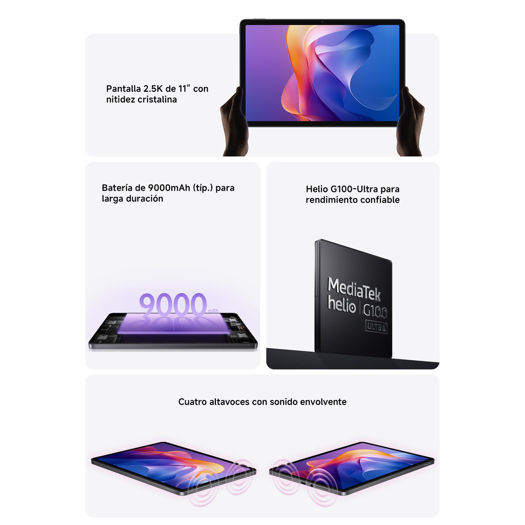 Xiaomi Redmi Pad 2 apenas WiFi (sem chamadas ou texto) 27.9 cm 2.5K Octa Core 4 alto-falantes ROM global 9000mAh Bluetooth 5.3 8MP modelo 25040RP0AL (cinza grafite, 256 GB + 8 GB)