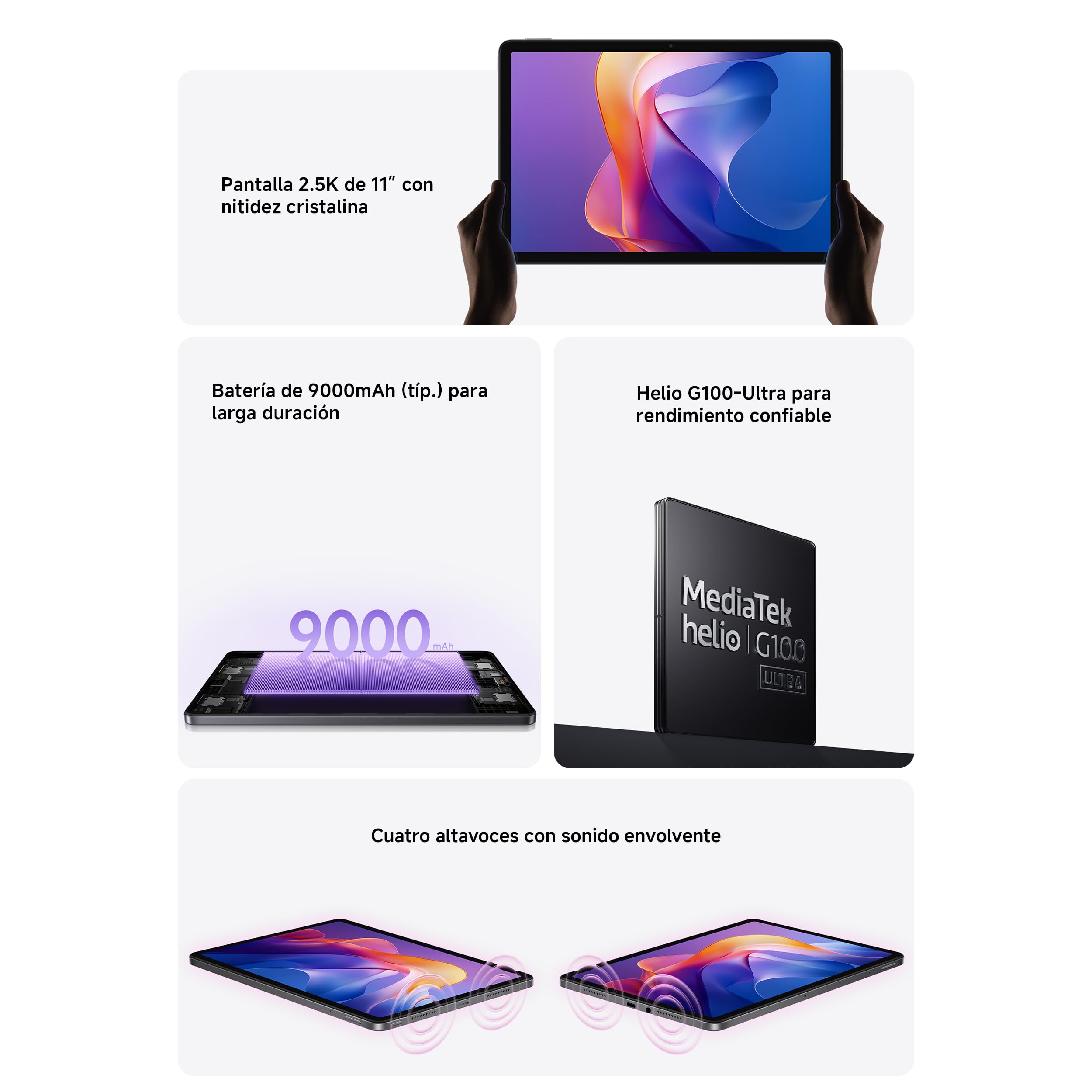Xiaomi Redmi Pad 2 apenas WiFi (sem chamadas ou texto) 27.9 cm 2.5K Octa Core 4 alto-falantes ROM global 9000mAh Bluetooth 5.3 8MP modelo 25040RP0AL (cinza grafite, 256 GB + 8 GB)