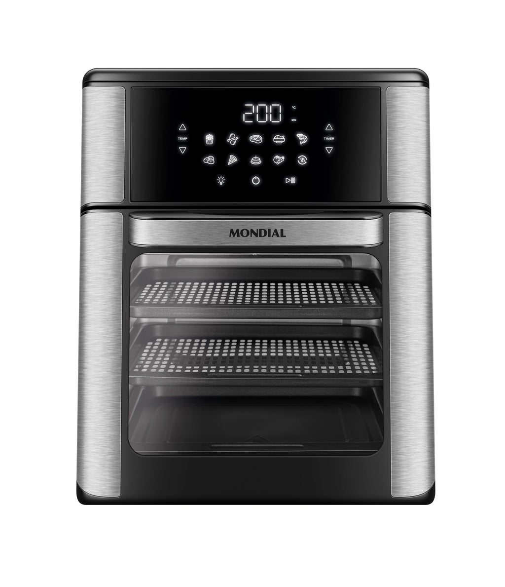 MONDIAL Fritadeira Air Fryer Forno Oven 12L, Preto/Inox, 2000W, 110V - AFON-12L-BI