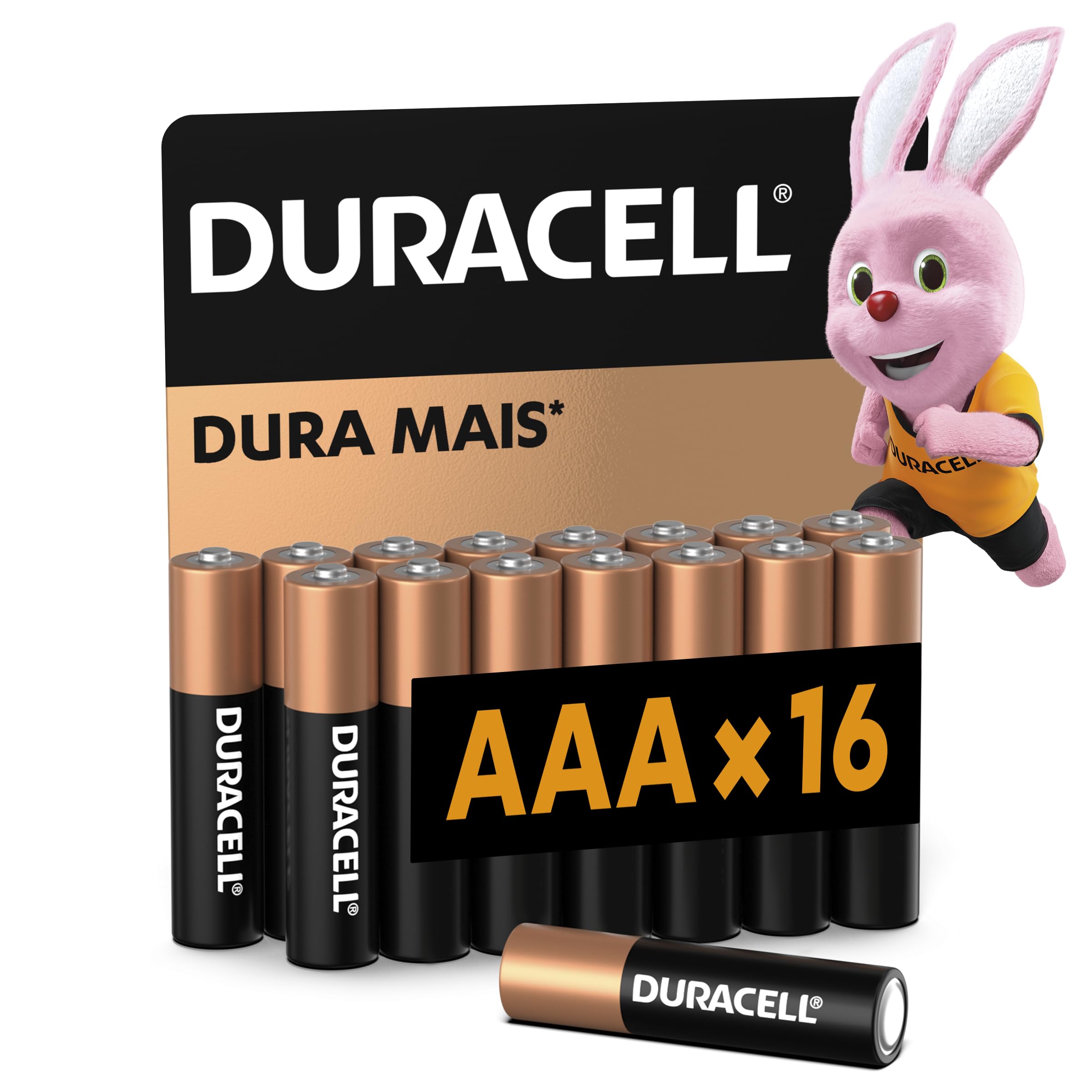 Duracell Pilha Alcalina AAA Palito Com 16 Unidades – Dura Mais – Ideal para Controles Remotos, Brinquedos e Lanternas