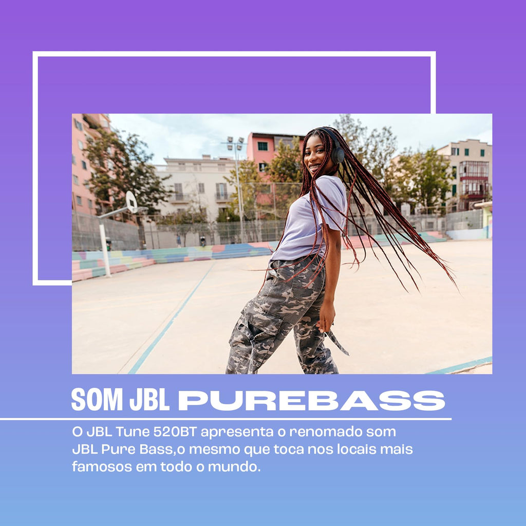 JBL, Fone de Ouvido On ear, Headphone, Tune 520BT, Sem Fio - Preto