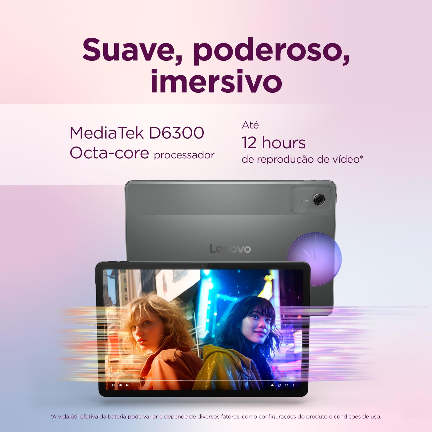 Tablet Lenovo Idea Tab Octa-Core, 4GB, 128GB Android 15 Wifi 5, Tela 11” 90Hz, Caneta e Capa
