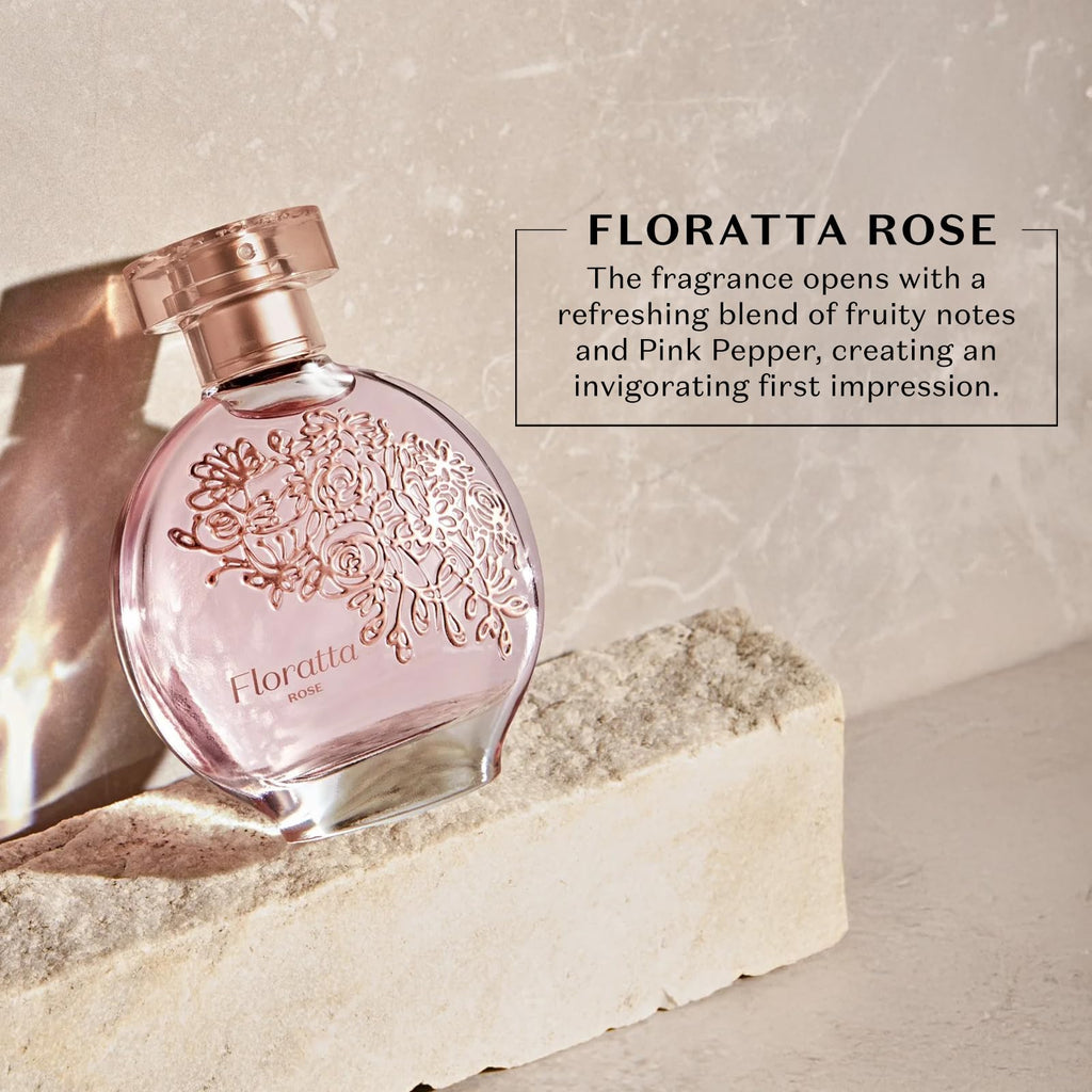 O Boticário Floratta Rose Eau de Toilette, perfume floral de longa duração para mulheres, 75 g