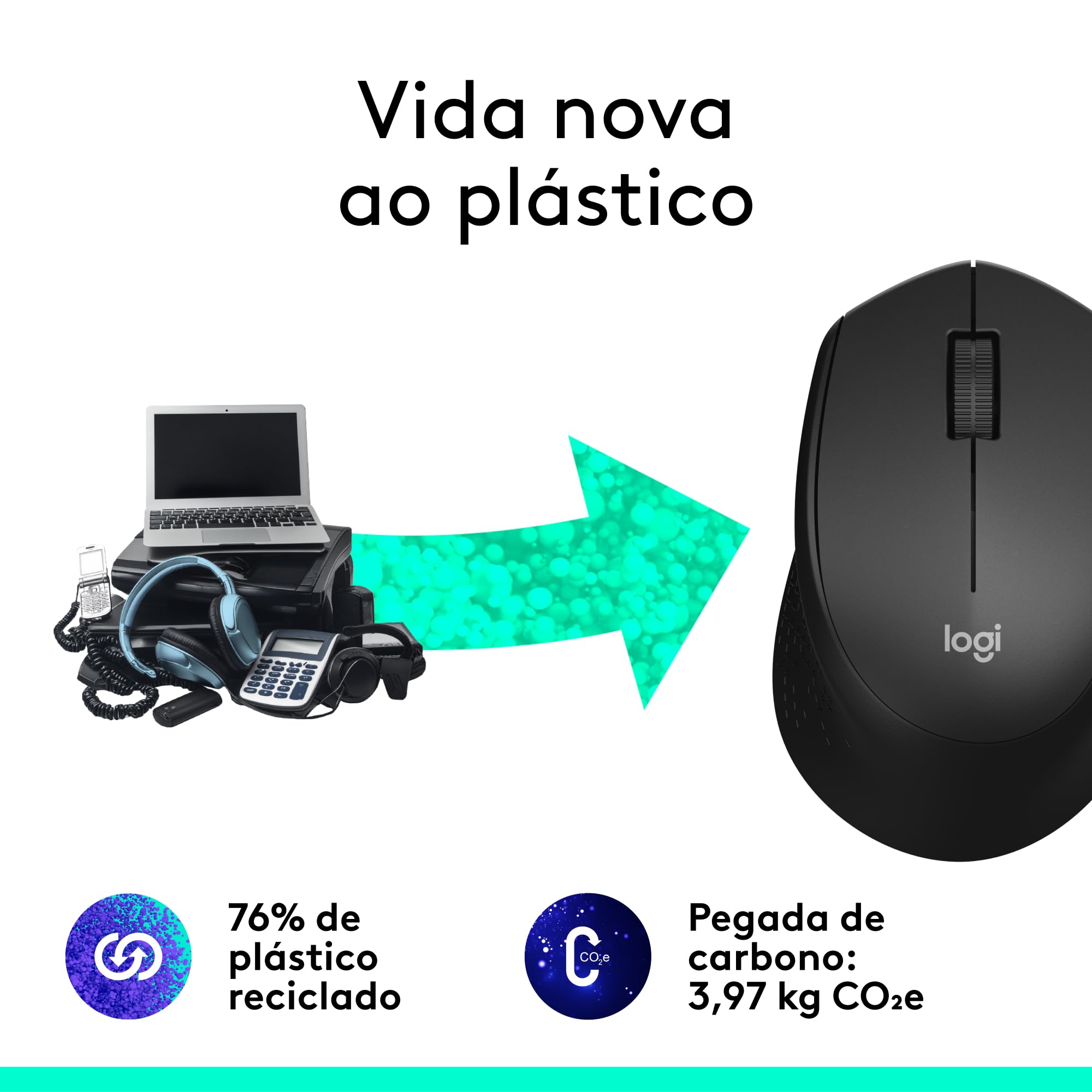Mouse Sem Fio Logitech M330 SILENT com Clique Silencioso, Design Destro, Bateria de 18 Meses, Receptor USB, Compatível com Windows, macOS, ChromeOS e Pilha Inclusa - Preto