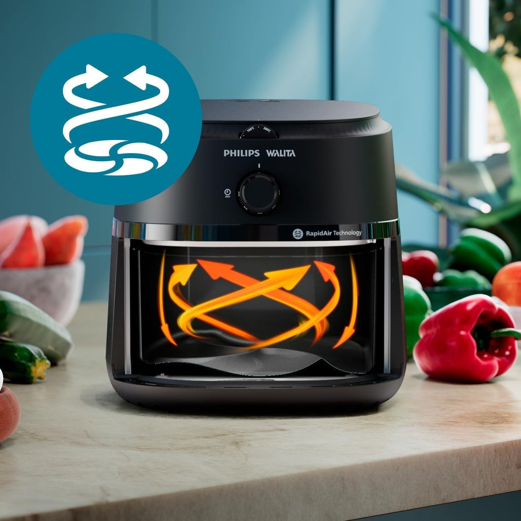Fritadeira Airfryer Série 1000 XL, Philips Walita, 6,2 litros, Tecnologia RapidAir, Preta, 2 anos de garantia, 110v - NA130/00