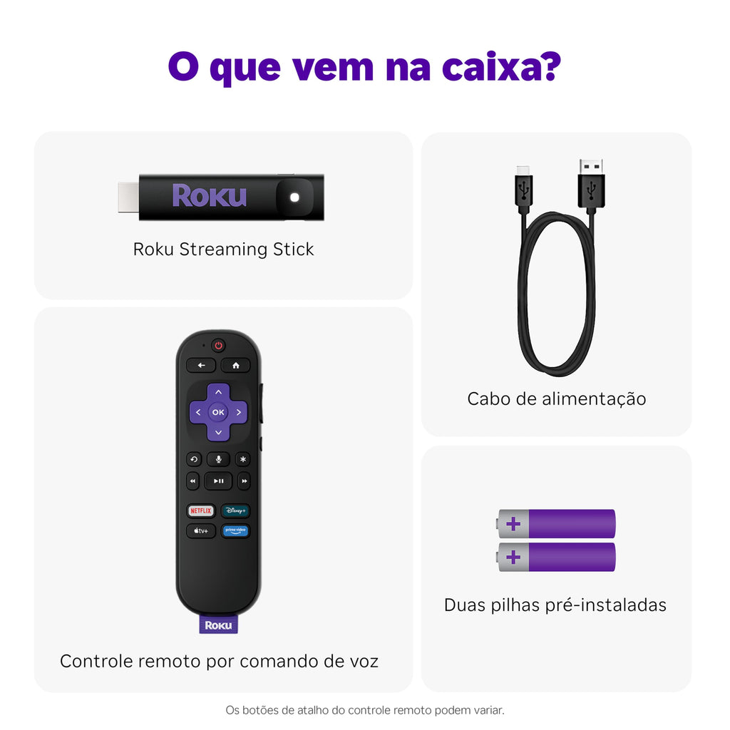 Roku Streaming Stick HD 2025 | Dispositivo de streaming para TV HD/FHD com controle remoto por comando de voz compatível com Alexa, Siri e Google