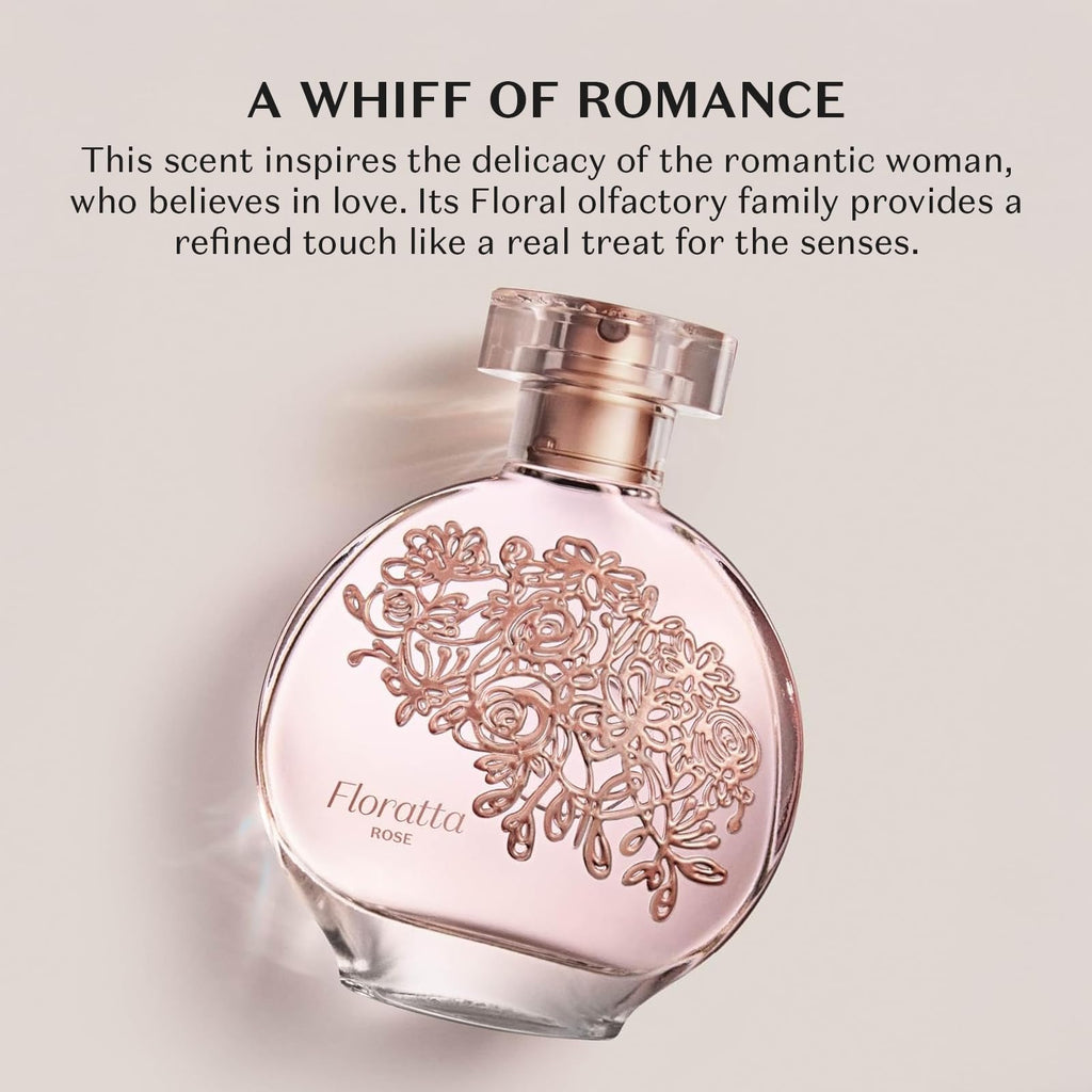 O Boticário Floratta Rose Eau de Toilette, perfume floral de longa duração para mulheres, 75 g
