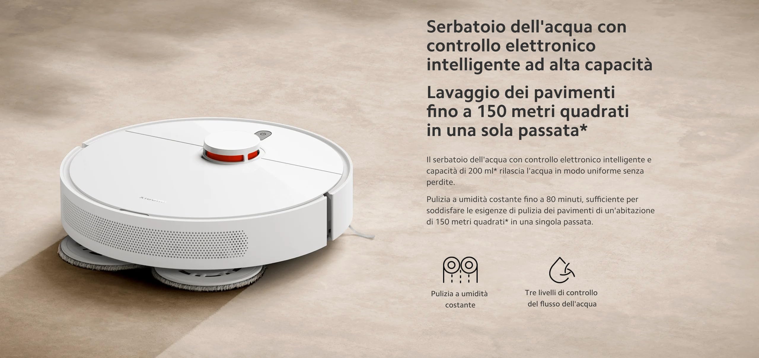 XIAOMI Robot Vacuum S10 - Robot aspirador e lava-chão com planeamento inteligente de rotas, sucção de 4000 Pa, três níveis de lavagem, branco