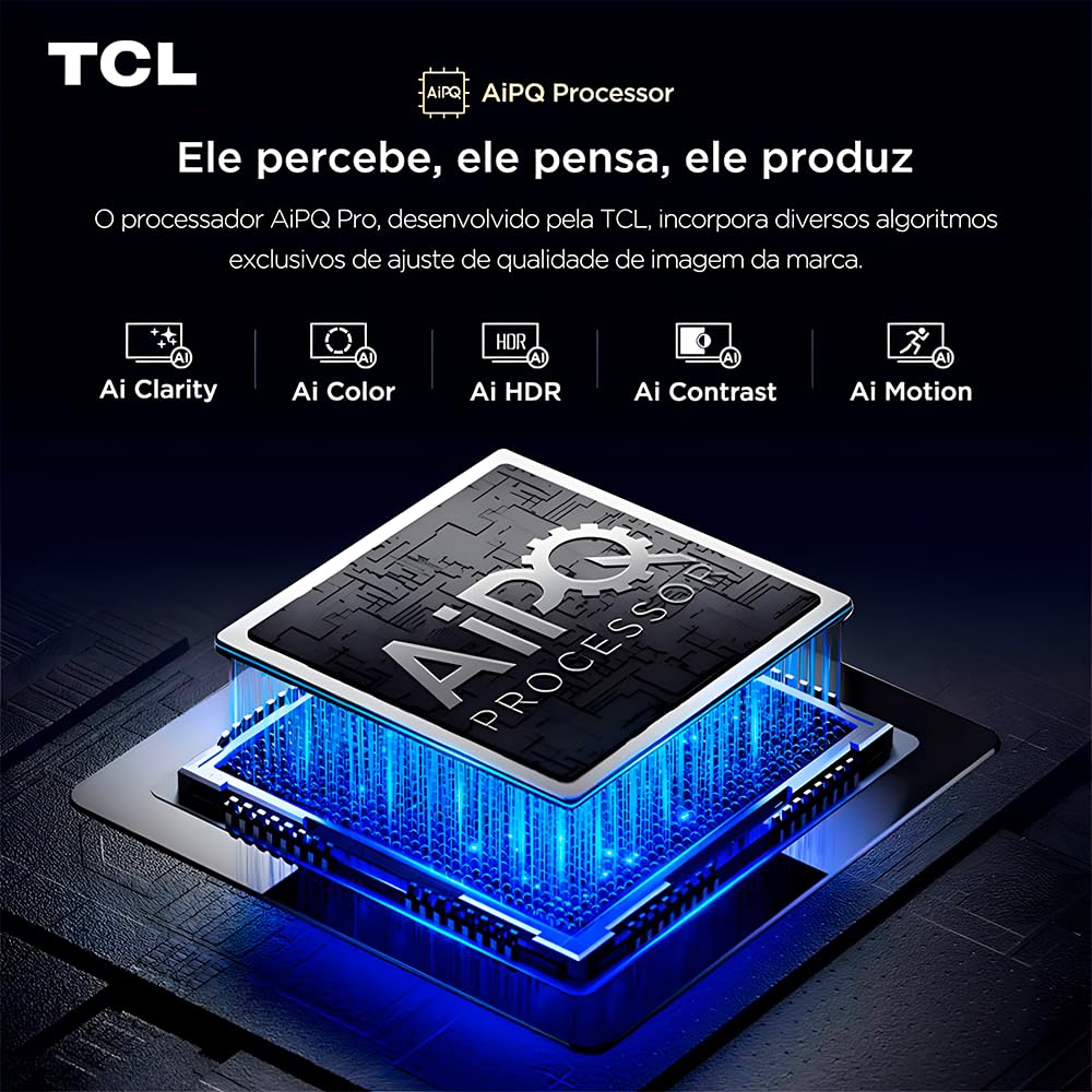 Smart TV TCL 50P7K 50" QLED 4K UHD Google TV com Dolby Vision, HDMI 2.1, Wi-Fi e Bluetooth – Preto