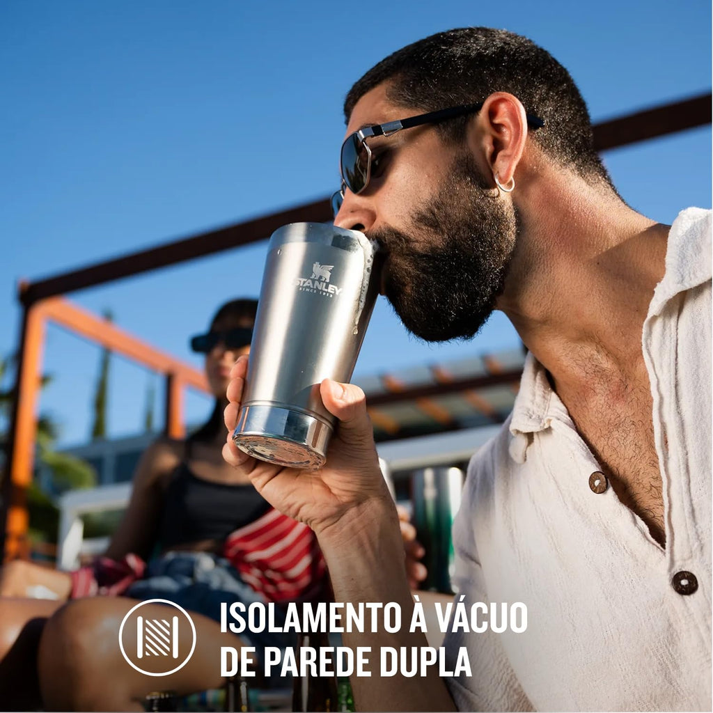 Stanley - Copo de cerveja isolado, copo empilhável Stay Chill de 473 ml, para bebidas quentes ou frias, Stainless Steel