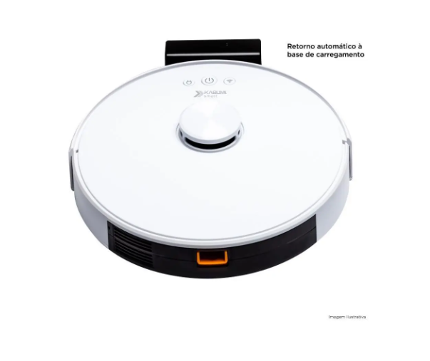 Robô Aspirador e Passa Pano KABUM! smart 700 - 5 Modos de Limpeza, Mapeamento a Laser 3D, Base de Carregamento - Bivolt - Branco - KBSF006