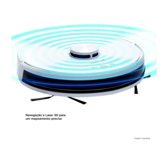 Robô Aspirador e Passa Pano KABUM! smart 700 - 5 Modos de Limpeza, Mapeamento a Laser 3D, Base de Carregamento - Bivolt - Branco - KBSF006