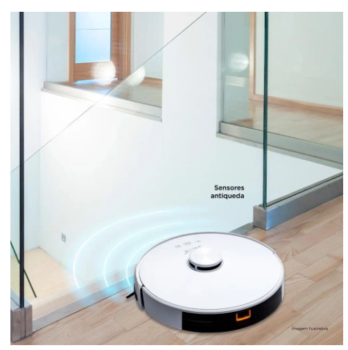 Robô Aspirador e Passa Pano KABUM! smart 700 - 5 Modos de Limpeza, Mapeamento a Laser 3D, Base de Carregamento - Bivolt - Branco - KBSF006