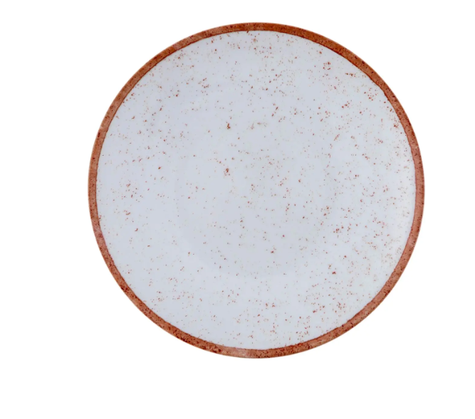 Aparelho de Jantar 20 Peças Tramontina Redondo Porcelana Branco e Marrom Mare