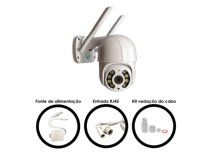 Câmera Externa Ip Prova D'água Infravermelho Externa Wifi Hd - IP CAMERA