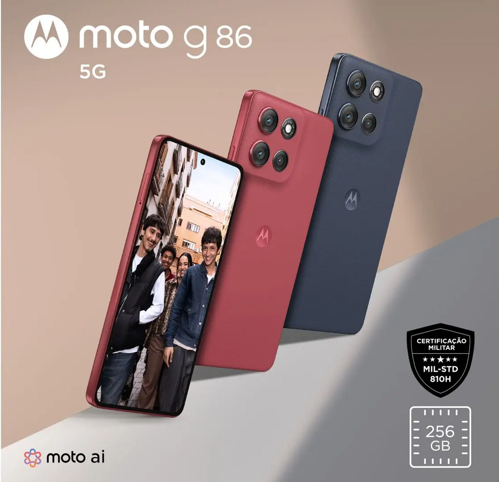 Smartphone Motorola G86 256GB 5G 16GB de RAM 6,7" Câm. Dupla + Selfie 32MP
