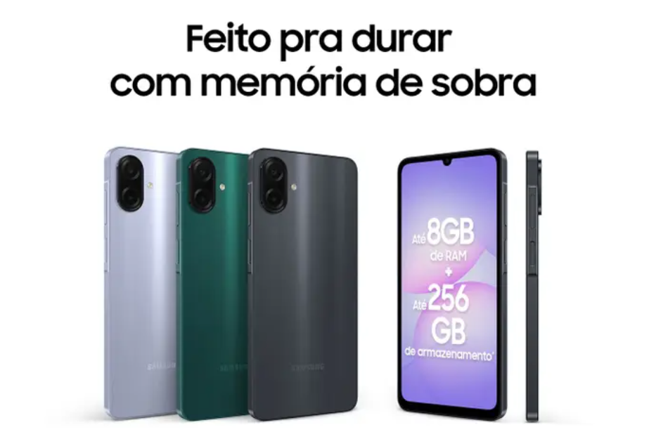 Smartphone Samsung A07 128GB Diversas Cores 4GB RAM Tela 6,7" Câmera Dupla + Selfie 8MP