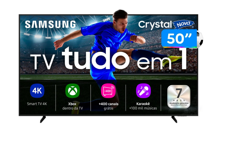 Smart TV 50" Samsung UHD 4K Crystal UHD U8600F UN50U8600FGXZD Tizen Crystal 4K Bixby e Alexa 3 HDMI