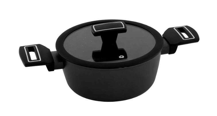 Jogo de Panelas Brinox Revestimento Cerâmico Preto 5 Peças Carbon Ceramic Life